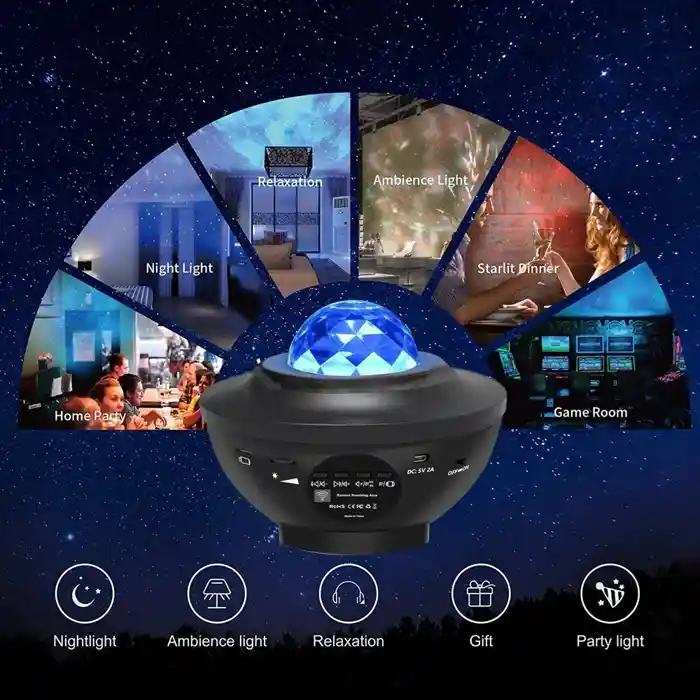 Galaxy Projector Star Starry Sky LED Night Light Projector Moon Lamp USB Bedroom Lamp Universal Mini LED Lights Projector Interior Ambient Decoration